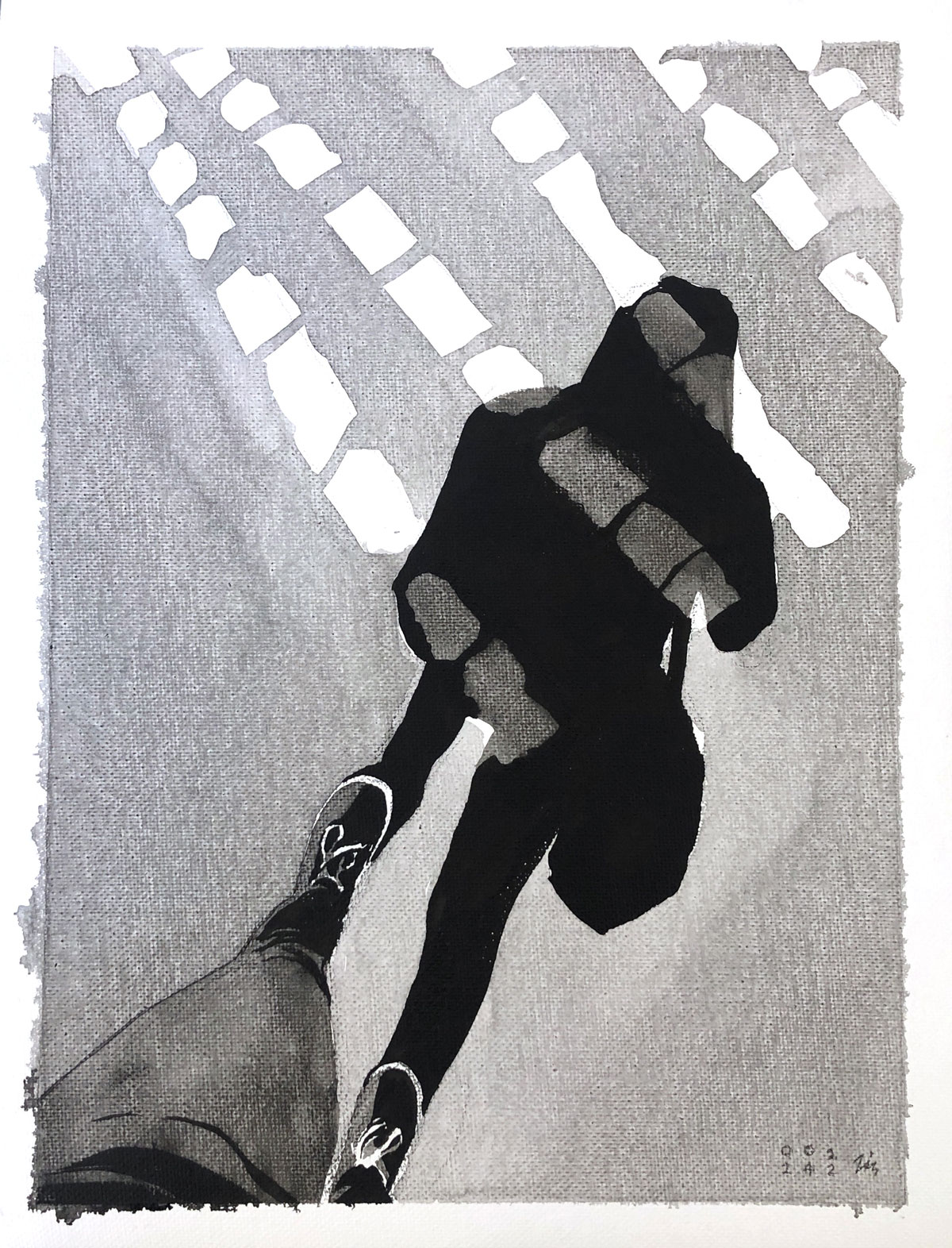 Pedestrian #1, an Ink Drawing by Liz Broekhuyse